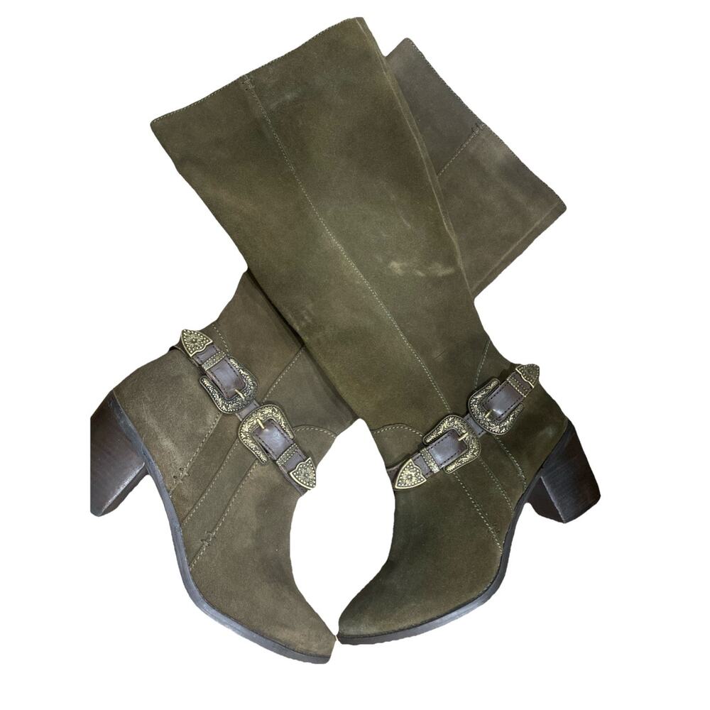 Naughty Monkey Suede Boots In Olive Green NEW!! Size 9.5